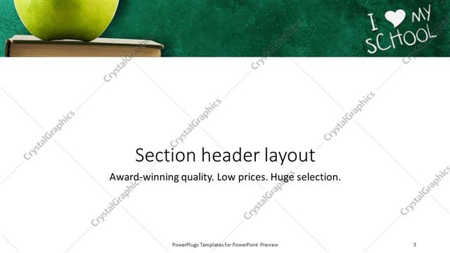 Section Header presentation slide layout