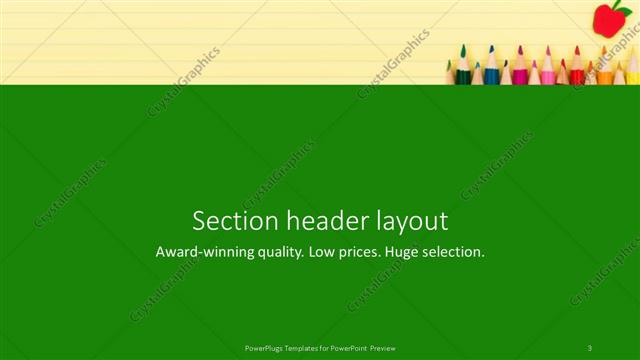 Section Header presentation slide layout