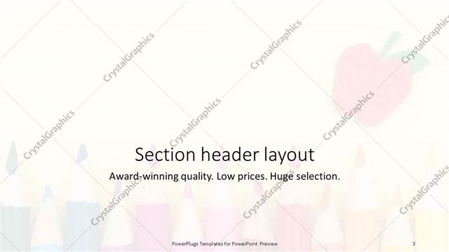 Section Header presentation slide layout