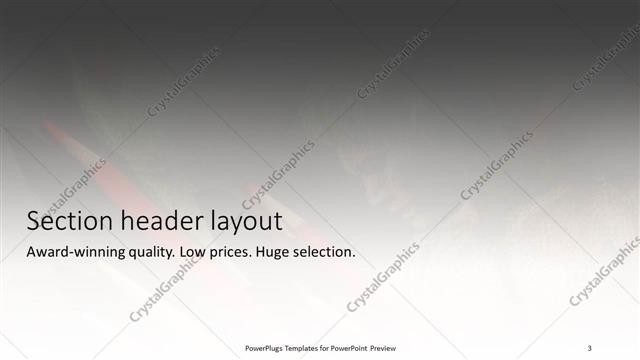 Section Header presentation slide layout