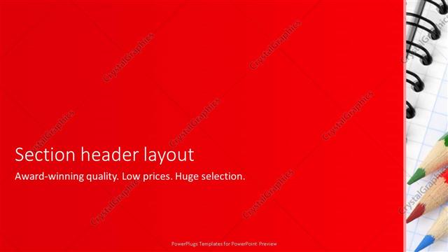 Section Header presentation slide layout