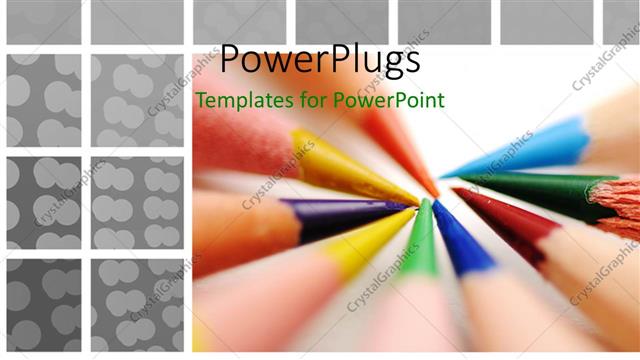  Presentation with color pencils - A number of color pencils together with white background