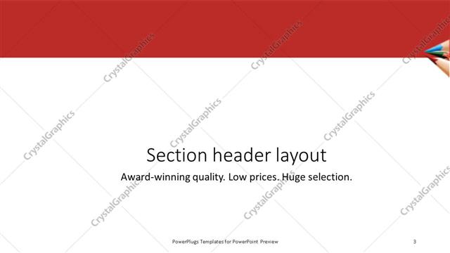Section Header presentation slide layout