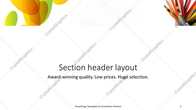 Section Header presentation slide layout