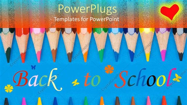  Presentation with back school - A number of color pencils with the words back to school in middle