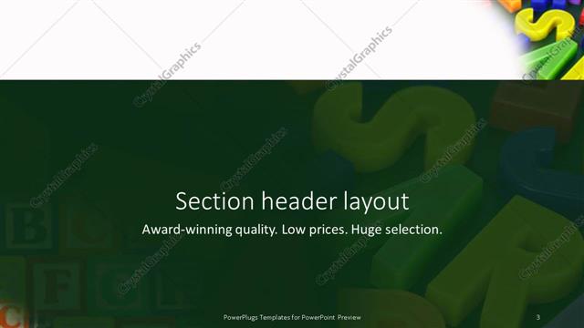 Section Header presentation slide layout