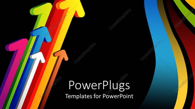  Presentation with direction - A number of colorful arrows in one direction with black background