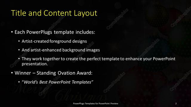 Title and Content presentation slide layout
