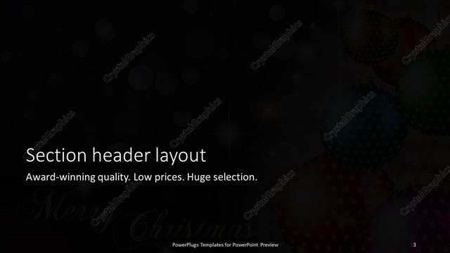 Section Header presentation slide layout