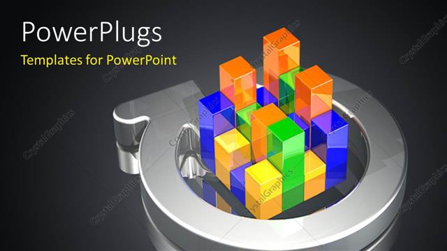  Presentation with boxes - A number of colorful boxes with blackish background