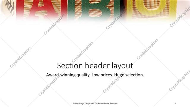 Section Header presentation slide layout