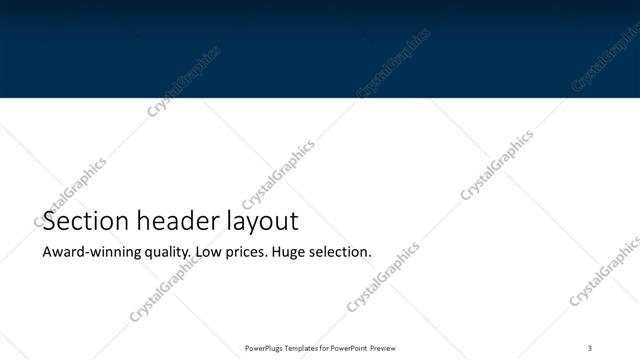Section Header presentation slide layout