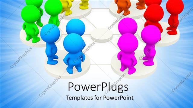  Presentation with networking - A number of colorful figures connected to each other