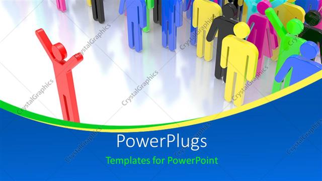  Presentation with leader - A number of colorful figures with white background