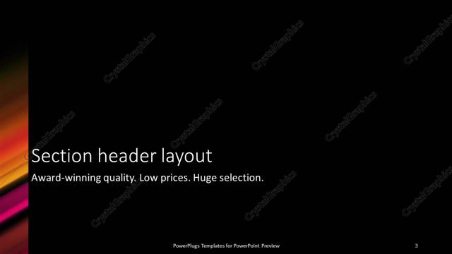 Section Header presentation slide layout