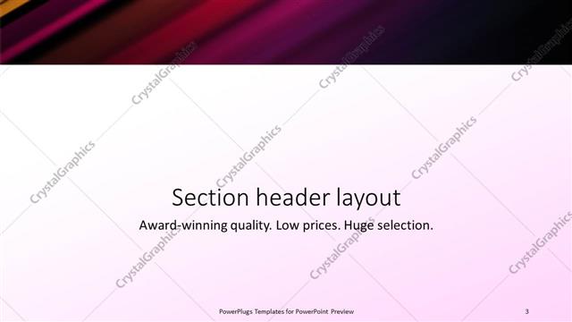 Section Header presentation slide layout