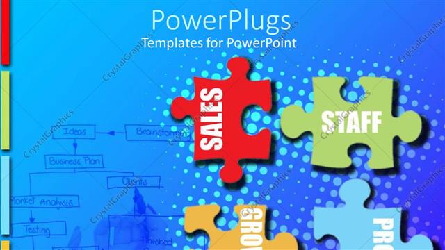  Presentation with puzzle pieces - A number of colorful puzzle pieces with bluish background