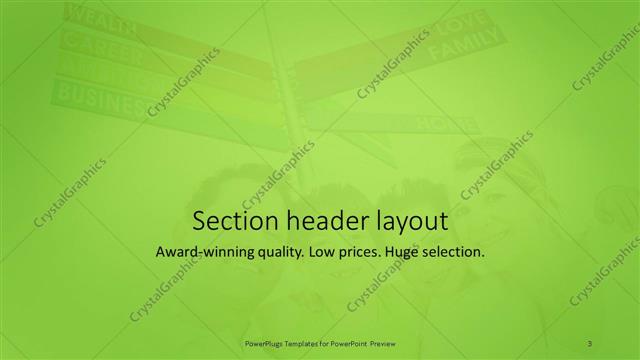 Section Header presentation slide layout