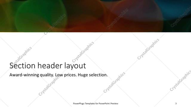 Section Header presentation slide layout
