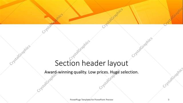 Section Header presentation slide layout