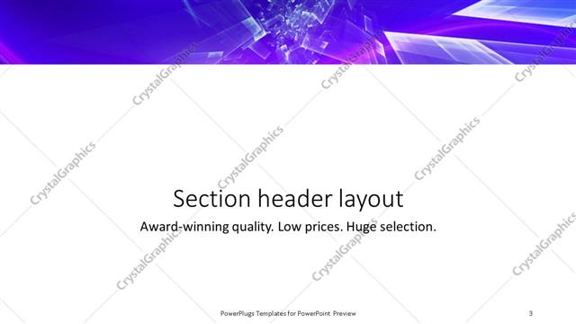 Section Header presentation slide layout