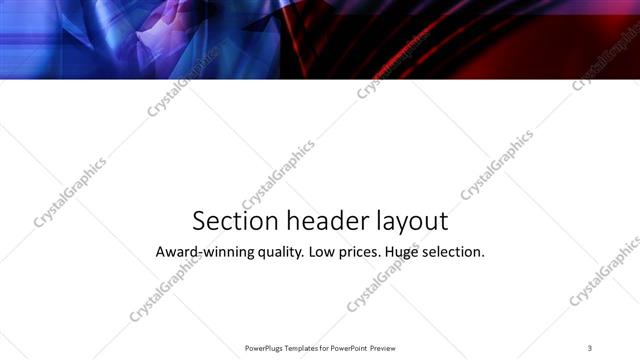 Section Header presentation slide layout