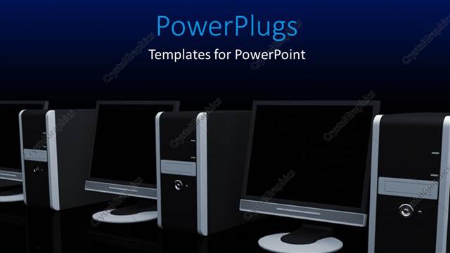  Presentation with computer - A number of computers in the background