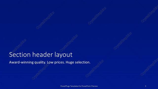 Section Header presentation slide layout
