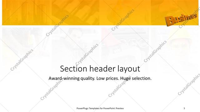 Section Header presentation slide layout