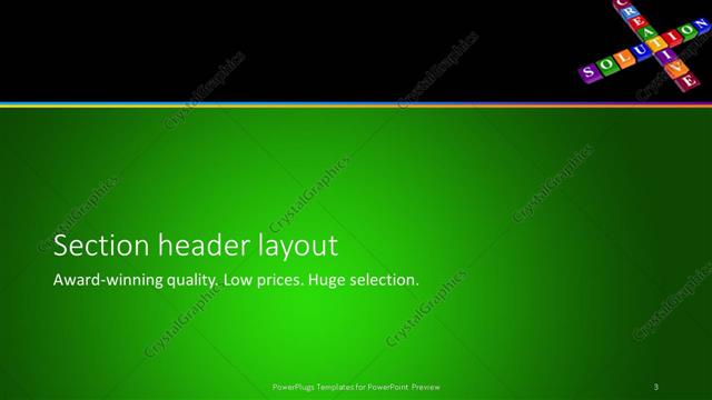 Section Header presentation slide layout