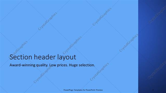 Section Header presentation slide layout
