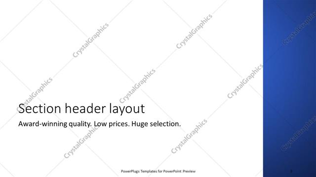 Section Header presentation slide layout