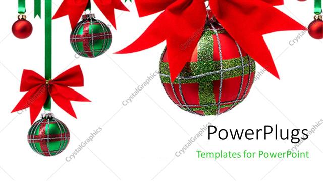  Presentation with decoration - A number of decoration balls hanging with white background
