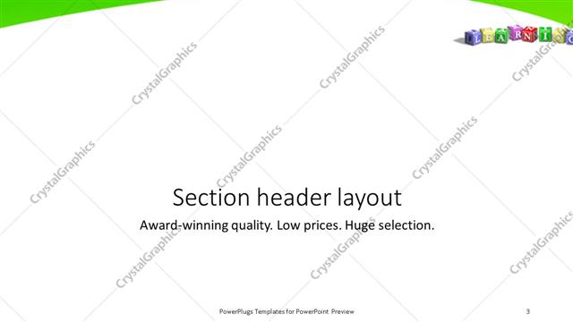 Section Header presentation slide layout