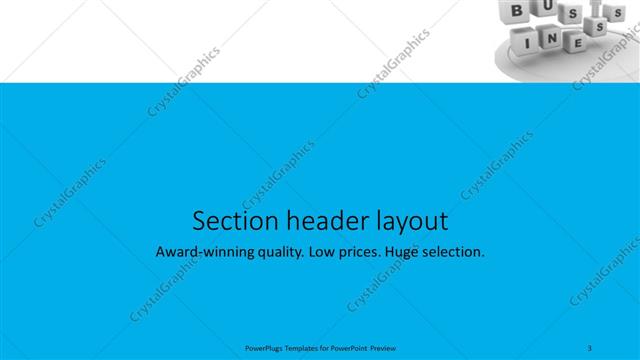 Section Header presentation slide layout