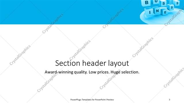 Section Header presentation slide layout