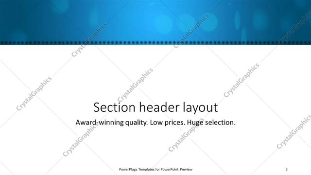 Section Header presentation slide layout