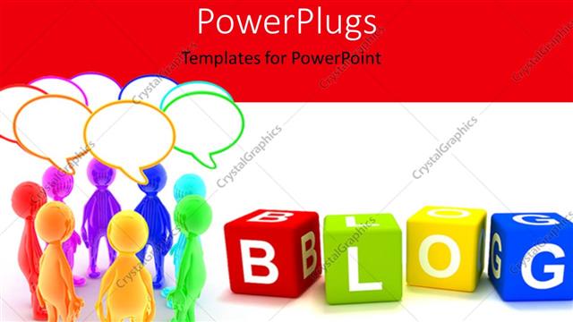  Presentation with blog - A number of dices with the word blog