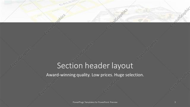 Section Header presentation slide layout
