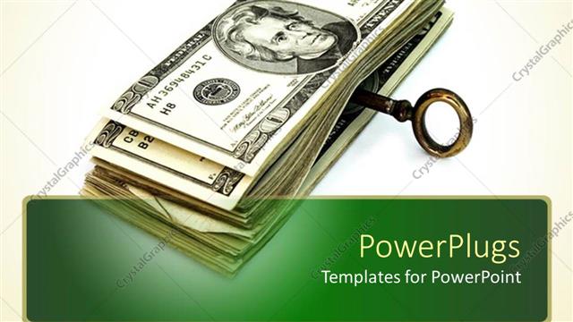  Presentation with key - A number of dollar notes with a key