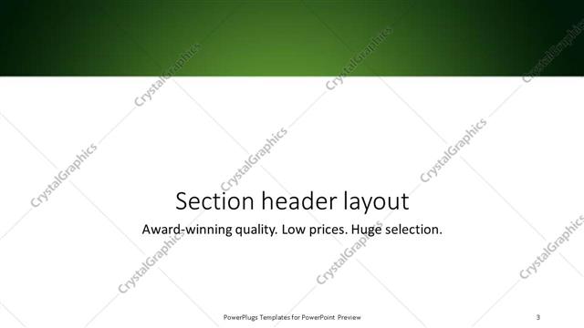 Section Header presentation slide layout