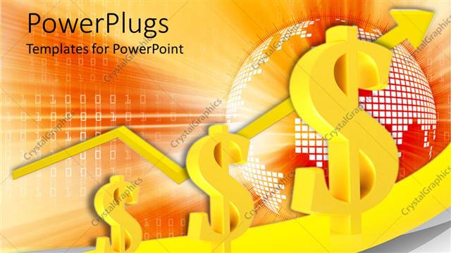  Presentation with dollar signs - A number of dollar signs with globe in the background