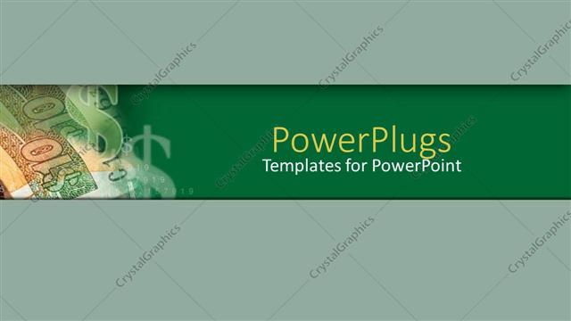  Presentation with finance - A number of dollars with greenish background