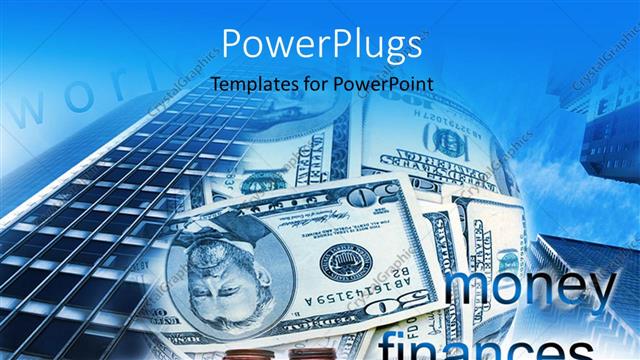  Presentation with skyscraper - A number of dollars with a skyscraper in background