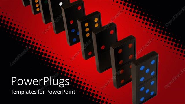  Presentation with domino - A number of domino blocks with reddish background