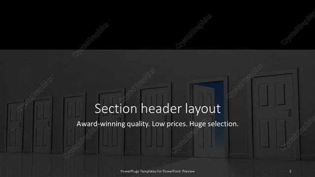 Section Header presentation slide layout