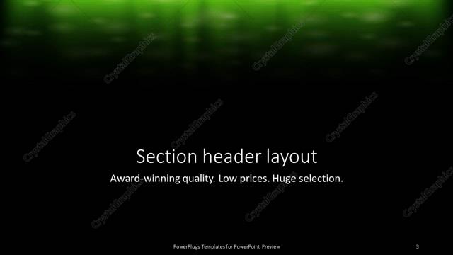 Section Header presentation slide layout