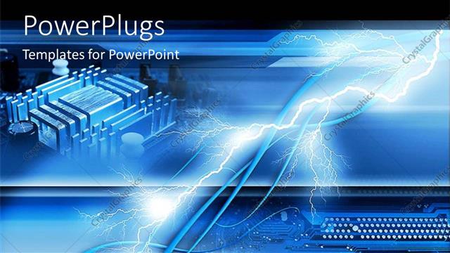  Presentation with electric - A number of dots with an electric bolt