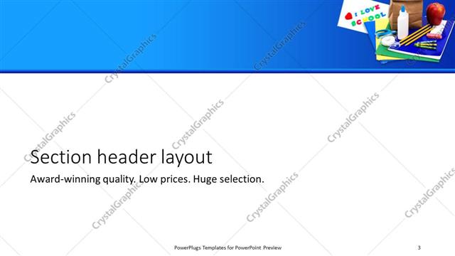 Section Header presentation slide layout