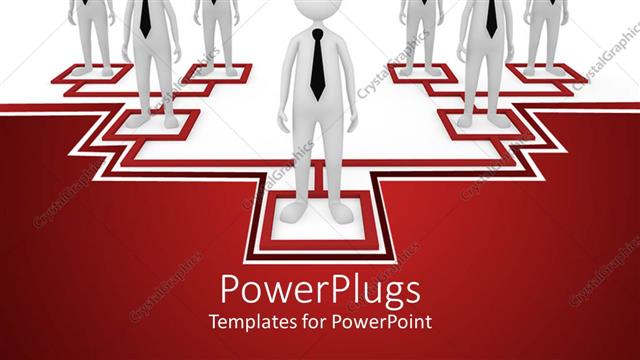  Presentation with organization - A number of employees standing together but on different levels